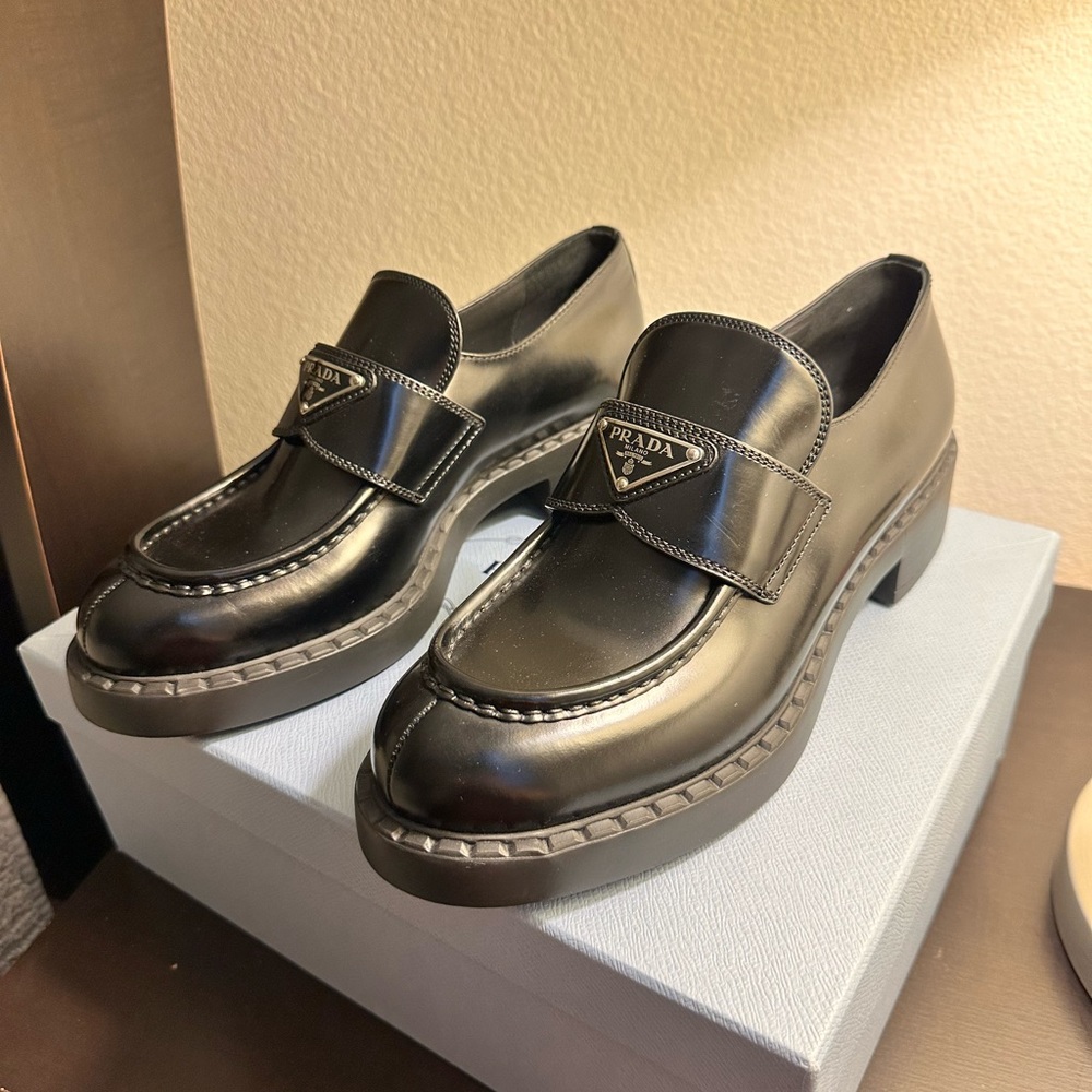 Prada Chocolate sole loafers